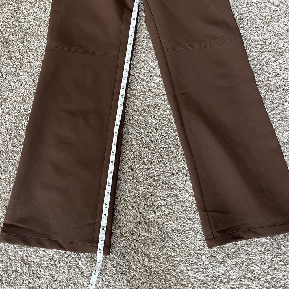 Kittenish Small Chocolate Brown High Waisted Trouser Pants - Picture 7 of 8